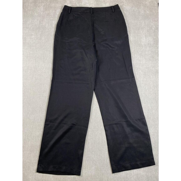 LOFT Pants Womens 12 Tall Black Pleated Wide Leg Trousers Office Work 35005544 - Picture 7 of 11